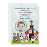 Old MacDonald EIEIO Farm Barnyard Birthday PHOTO Custom Announcements