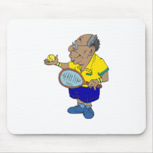 Old Man Tennis Mouse Pad