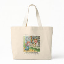 Old Man & The Pharmacy Funny Offbeat Cartoon Gifts Tote Bags