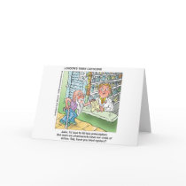 Old Man & The Pharmacy Funny Offbeat Cartoon Gifts Cards