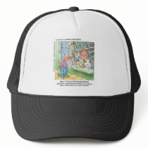 Old Man & The Pharmacy Funny Offbeat Cartoon Gifts Trucker Hats