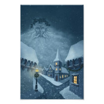 old man winter holiday photo print