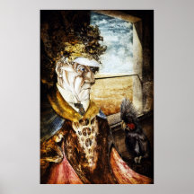 OLD MAN WITH PARROT POSTER