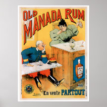 Old Manada Rum Vintage Drink Ad Art Poster