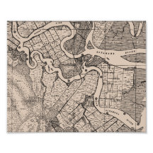 Old Map Atlas Altamaha River Georgia USA Brown Art Photo