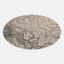 Old Map Atlas Borders Europe Brown Black Stickers