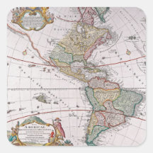 Old map square stickers