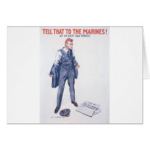 Old Marines Poster circa 1918 Greeting Cards