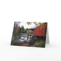 Old New England Mill, in the fall Cards