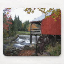 Old New England Mill, in the fall Mousepad