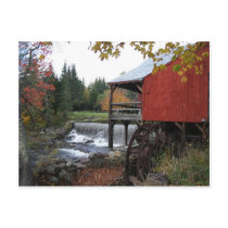 Old New England Mill, in the fall Post Cards