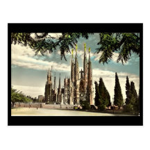 Old Postcard, Barcelona, Sagrada Familia