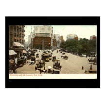 Old Postcard, Broadway & 5th Ave, New York City