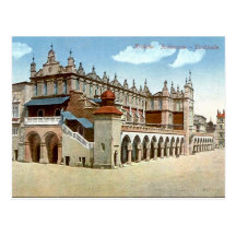 Old Postcard - Cloth Hall, Krakow, Poland