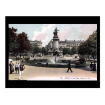 Old Postcard - Lyon, France - Place Carnot