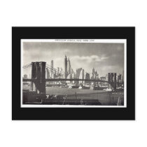 Old Postcard, New York City, Brooklyn Bridge