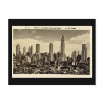 Old Postcard, New York City Skyline