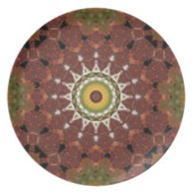 Old Pottery Sunburst Dinner Plate