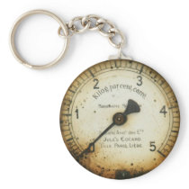 Old pressure gauge from a vintage racing car key chains