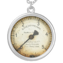 Old pressure gauge / old instrument / dial / metre personalized necklace