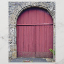 Old Red Door Against An Old Stone Wall Flyer Design
