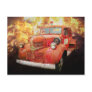 Old red fire truck from yesteryear post cards