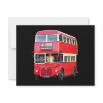 Old red London bus from around 1950 Invitation