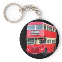Old red London bus from around 1950 Keychain