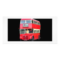 Old red London bus from around 1950 Custom Photo Card