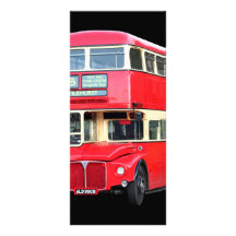 Old red London bus from around 1950 Rack Card Design