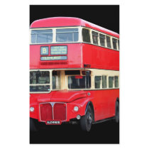 Old red London bus from around 1950 Custom Stationery