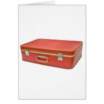 Old red suitcase card