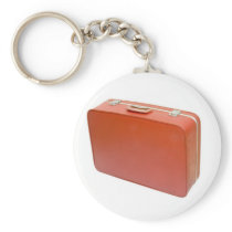 Old red suitcase key chain