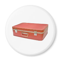 Old red suitcase refrigerator magnets