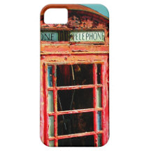 Old Retro Rustic Telephone booth iPhone 5 Covers