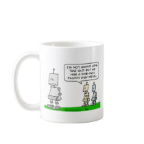 old robot floppy disc drive coffee mugs