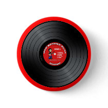 Old Rocker Dude Vinyl Record Button