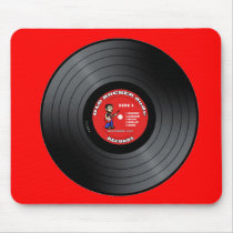 Old Rocker Dude Vinyl Record Mousepad
