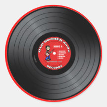 Old Rocker Dude Vinyl Record Sticker