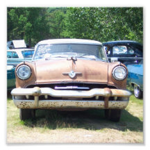 old rusty classic car front at a car show photo art