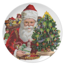 Old SainT Nick  Christmas Gifts Ceramic Plate