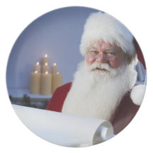 Old Saint Nick  Christmas List Ceramic Plate