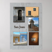 Old San Juan Photo Collage Poster