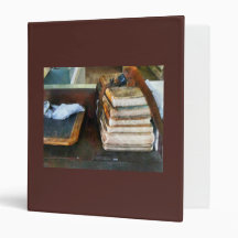 Old School Books and Slate 3 Ring Binder