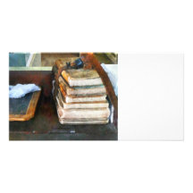 Old School Books and Slate Photo Card