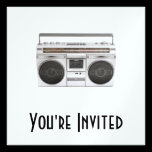Old School Boombox Radio invitations