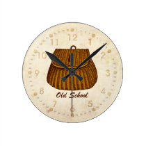 Old School Fishing Creel wall clocks