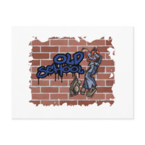 old school graffiti  design postcard