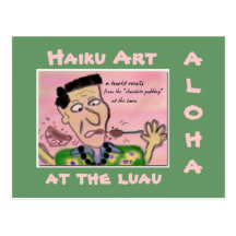 Old School Hawaii Tourist Haiku Art Postcard