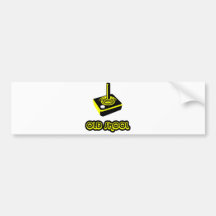 Old School Skool Gamer Joystick Video Controller Bumper Stickers